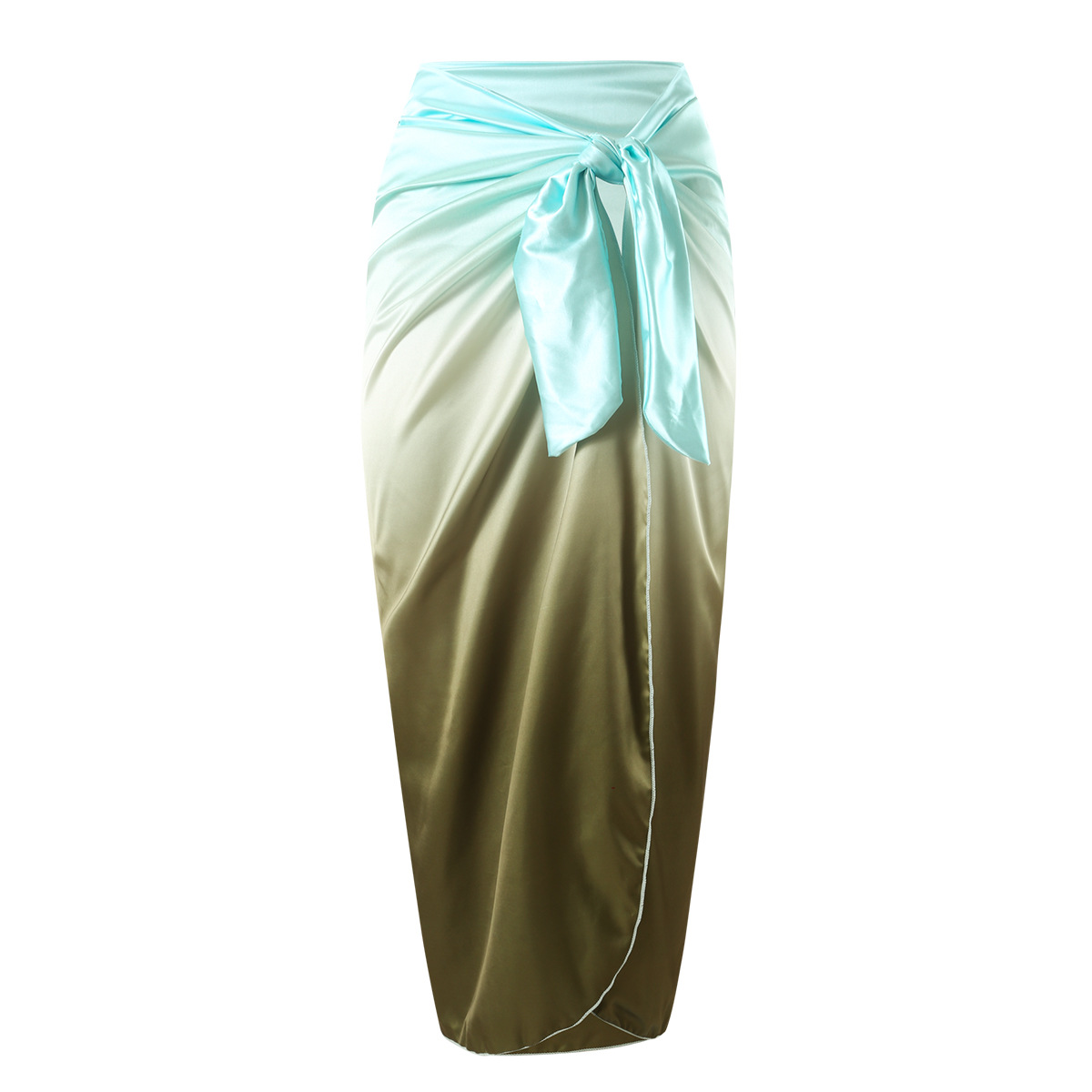 Isla satin skirt - azur olive