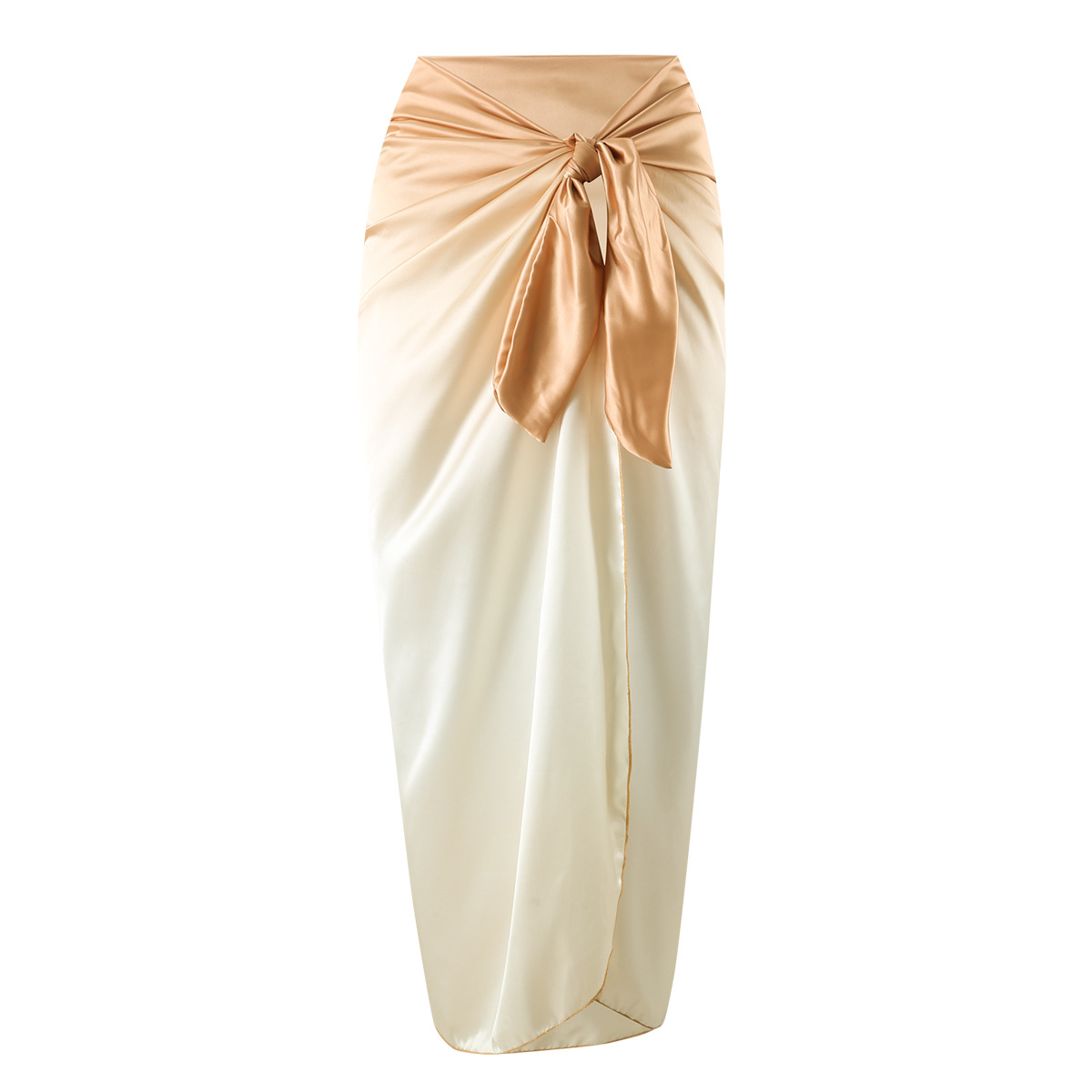 Isla satin skirt - sable crème