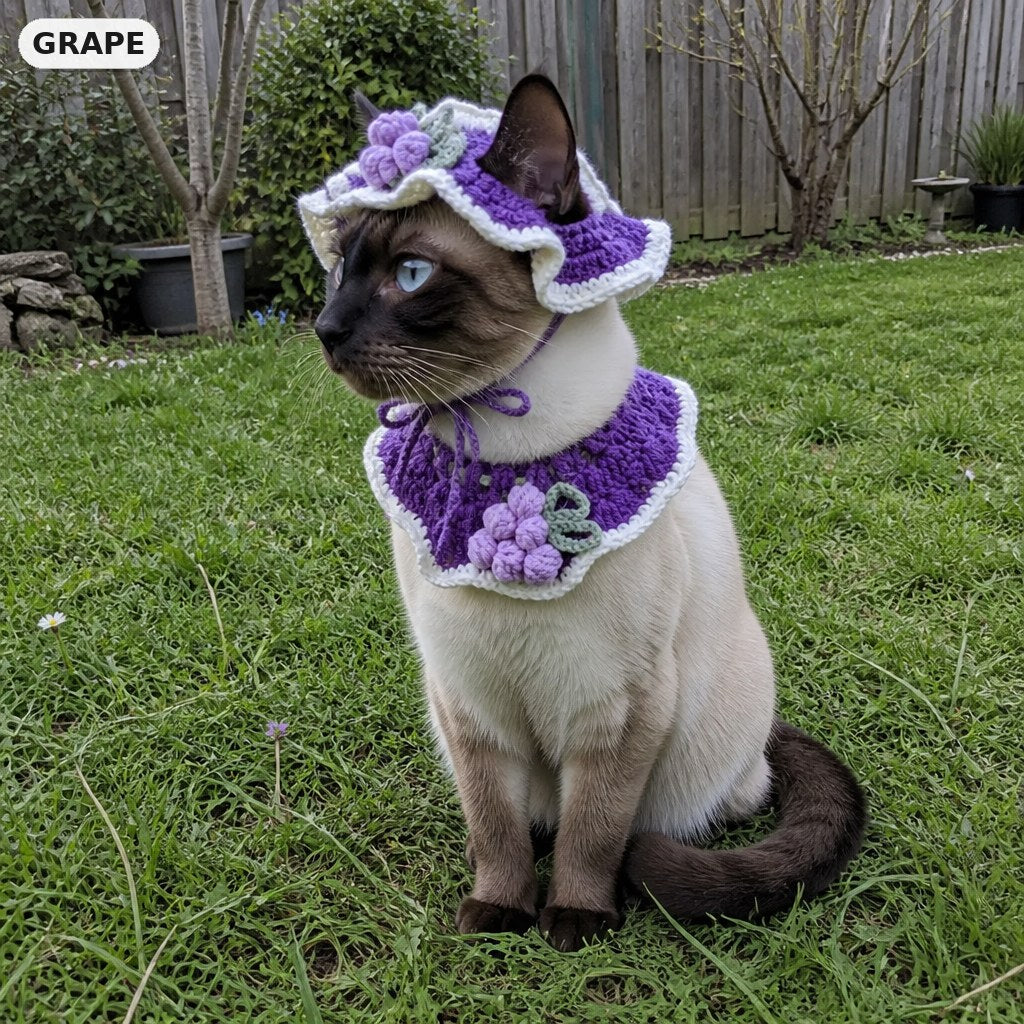 Grape Set crochet hat and matching bib