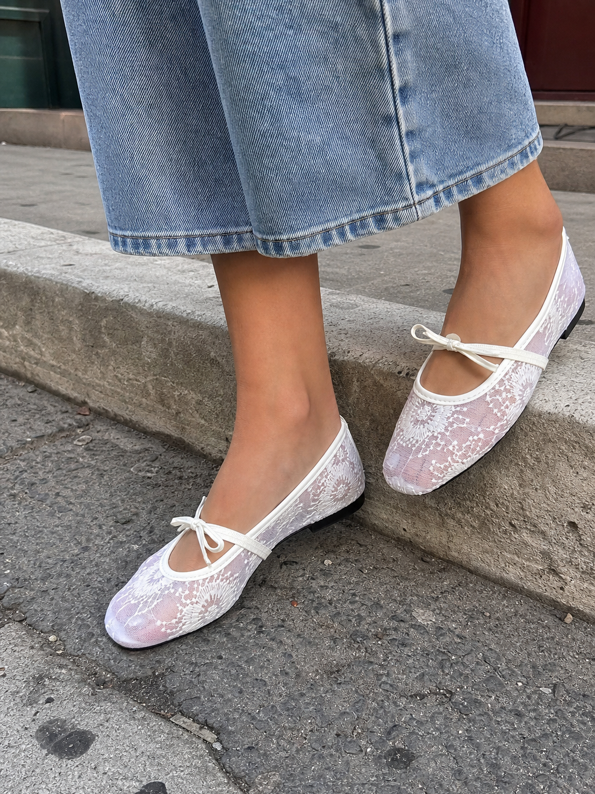the elodie lace flats
